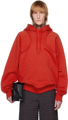 Hoodie Outfits, Shirt Design Inspiration, Hoodie Outfit, 가을 패션, Red Hoodie, Paul Gaultier, Cotton Fleece