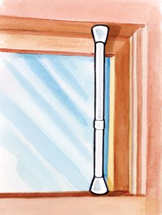 a watercolor painting of a window sill