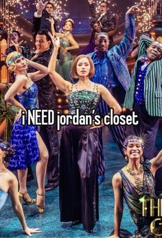 a group of people standing around each other with the words i need jordan's closet