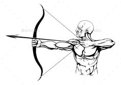 a man with a bow and arrow in his hand