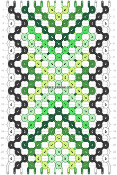 a green and white pattern with black dots on the bottom, in an abstract manner