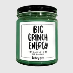 Brittany Paige Home Decor Big Grinch Energy Candle Candle In Glass, Energy Candles, Glass Jar, Grinch, Soy Candles, Glass Jars, Candles, Energy, Glass