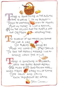 a cross stitch pattern with an autumn poem