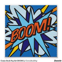 an image of the word whaam on a blue and white background with bright colors