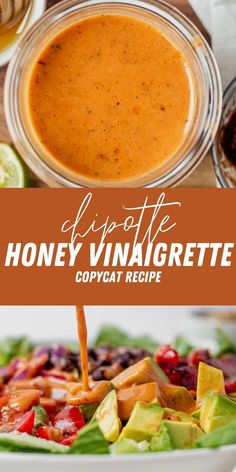 an image of a bowl of soup with the title above it that reads, up to the lovey vinaigrette healthy copyat recipe