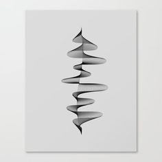 an abstract black and white photo with spirals on it's side, against a gray background