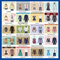 an image of different types of clothes for women in japanese language, including dresses and tops