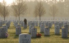 a field full of headstones and trees with the caption that reads, the reason you get no bill for freedom because because one of these warriors already paid for it