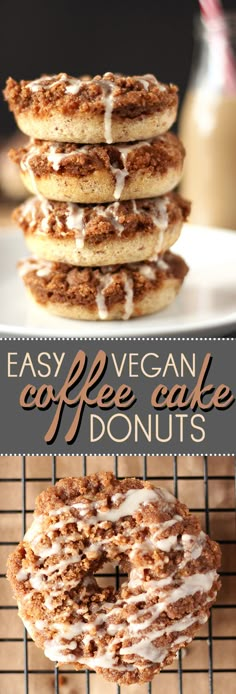 an easy vegan coffee cake donuts with icing