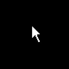 a black and white pixelated image of an arrow pointing to the right with one hand