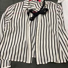 Never Worn H&M Button Up Shirt, Message Me If Interested. Black Collared Blouse With Striped Collar, Black Blouse With Striped Collar, Chic Button-up Shirt By H&m, Chic H&m Button-up Shirt, Chic H&m Shirt With Button Closure, Black Formal Top With Striped Collar, Formal Black Top With Striped Collar, Trendy Button-up H&m Blouse, Trendy Button-up Blouse By H&m