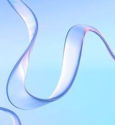 an abstract image of blue and pink ribbons against a light blue background with room for text