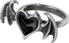 Black Symbolic Jewelry For Promise, Halloween Heart-shaped Metal Jewelry, Heart-shaped Metal Jewelry For Halloween, Gothic Heart-shaped Wedding Jewelry, Elegant Heart-shaped Metal Rings, Elegant Heart Shaped Metal Rings, Gothic Party Ring, Gothic Party Ring Jewelry, Nickel-free Gunmetal Gothic Jewelry