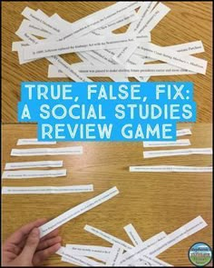 the cover of true, false, fix a social studies review game