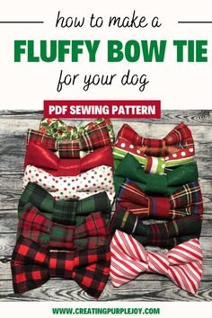 how to make a fluffy bow tie for your dog - free sewing pattern