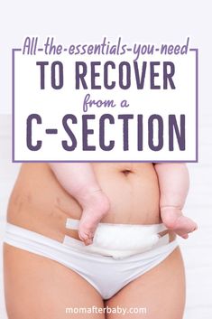 a baby in a diaper with the words, all the essentials you need to recover