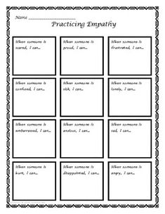 a printable worksheet for practicing empathivity with pictures and words on it