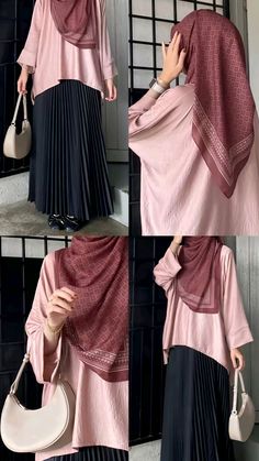 Outfit Rok Plisket Hitam, Muslimah Outfit Casual, Hijab Fashion Skirt, Hijab Skirt Outfit, Hijabi Skirt Outfits, Skirt Outfits Hijab, Modest Fashion Muslim