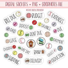 the digital stickers are designed to look like they have different types of things on them