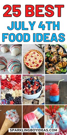 These easy 4th of July food ideas are perfect for a crowd. They are finger foods that require very little preparation, and can be served on a picnic table or buffet table with no utensils needed – so you don’t need to keep washing more dishes! If you’re looking for 4th of July food bbq party ideas, check out these easy recipes for appetizers, sides, and main dishes. Perfect for your whole family or for a bunch of hungry summer guests! 4th Of July Food Bbq, 4th Of July Food Ideas, Bbq Party Ideas, July Food Ideas, Recipes For Appetizers, Patriotic Recipes, 4th Of July Food, Grilled Recipes