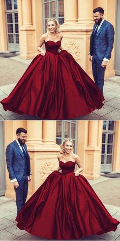 Dark Red Wedding Dress, Maroon Wedding Dress, Dark Red Wedding, Burgundy Wedding Dress, Satin Ball Gown Wedding Dress, Wedding Dress Sweetheart, Red Wedding Gowns, Couture Dior, Red Ball Gowns