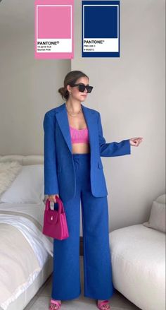 Bright Color Combinations Outfit, Bright Spring Outfits 2023, Color Blocking Outfits 2023, Pink Colour Blocking Outfit, Bright Colours Outfit, Colorful Buissnes Outfit, Three Color Rule Outfit, Bright Coloured Outfits, Color Theme Outfits