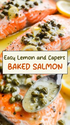 baked salmon with capers and capers on the side