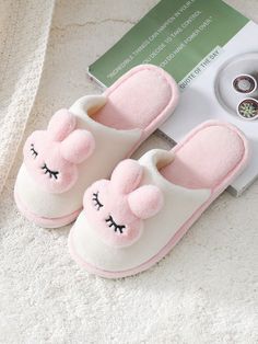 Plush Thick Anti-Slip Indoor Slippers For Women, Fall/Winter Warm Fuzzy Bunny Cartoon Candy-Color Bedroom Slippers, Pink/Green/Gray/Coffee Pink Preppy    Animal,Cartoon    Women Shoes, size features are:Bust: ,Length: ,Sleeve Length: Bunny Cartoon, Bunny Slippers, Animal Slippers, Bedroom Slippers, Indoor Slippers, Cute Slippers, Rose Bonbon, Slippers For Women, Lingerie Accessories