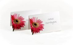 two greeting cards with pink flowers on them