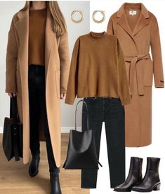 Mode Ab 50, Winter Fashion Outfits Casual, Outfits Petite, Mode Casual, Trendy Fall Outfits, Stylish Work Outfits, Brown Coat, Winter Mode, Casual Winter Outfits