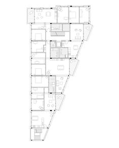 the floor plan for an apartment with two levels and three rooms, all connected to each other