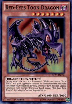 the card for red - eyes toon dragon