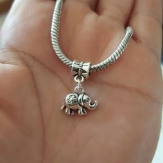 Nwt Dangle Charm Silver Plated .5" Fit Pandora Style Bracelets European Bracelet, Pandora Style, Dangle Charms, Silver Charms, Womens Jewelry Bracelets, Fashion Bracelets, Silver Plated, Silver Necklace, Elephant