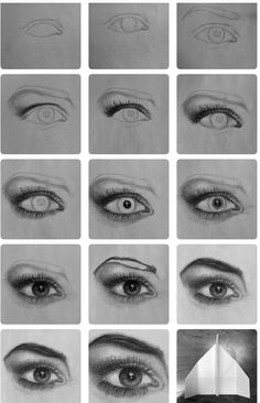 many different types of eyes are shown in this drawing lesson, which shows how to draw the