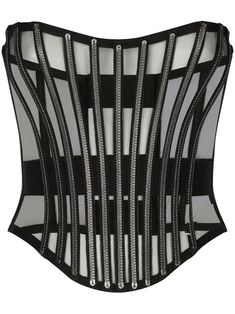 Find DOLCE & GABBANA Bustier on Editorialist. KIM DOLCE&GABBANA boned bodice belt from DOLCE & GABBANA featuring black, vertical stripe embroidery, mesh detailing, boned bodice, rear touch-strap fastening and fitted waistline. Stripe Embroidery, Tulle Corset, Dolce Gabbana Belt, Boned Bodice, Corset Belt, Glamorous Style, Dolce E Gabbana, Marbella, Corsets