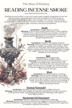 Reading Incense, Spirituality Witchcraft, Witchy Posters, Grey Witch, Spiritual Coaching, Witch Rituals, Witch Tips, Witch Candles, Spooky Things