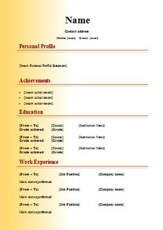 a professional resume template with no work experience