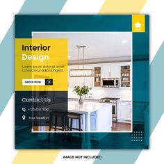 the interior design flyer is designed to look like an open concept