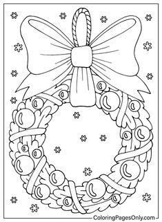 Images Christmas Wreath Coloring Page Christmas Wreath Coloring Pages, Wreath Coloring Pages, Christmas Learning, Christmas Symbols, December Crafts, Kid Coloring Page, Sewing Doll Clothes, Christmas School, Coloring Pages For Adults