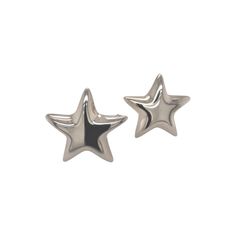 two silver stars on white background