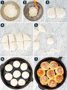 the steps to make dumplings in a skillet