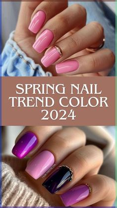 Spring Season Color Palette, Spring Nail Color, Glitter Gradient Nails, Nail Color Trends, Spring Nail Trends, Spring Nail Colors, Pink Nail Designs, Art Competitions