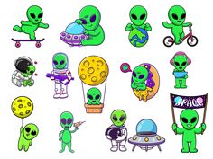 an image of alien cartoon characters set