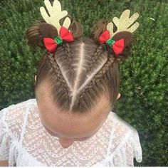 Just Looking At These cute Holiday Hairstyles Will Fill You With Christmas Cheer. Girl Hair Dos, Tree Braids, Wacky Hair, Toddler Hair