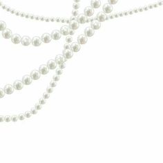 a strand of white pearls on a white background