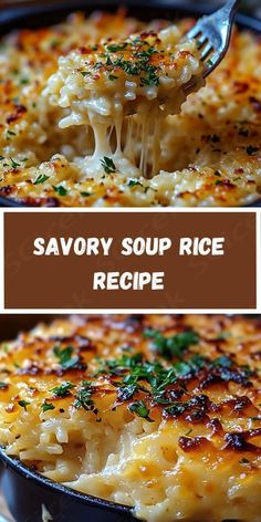 Love the taste of onion soup? Then you'll adore our Savory Soup Rice Recipe. This dish brings together the comforting flavors of soup and rice in one easy-to-make recipe. Perfect for cozy dinners or as a side dish to your favorite meals, this recipe is sure to become a household favorite. Easy Healthy Dinner Rice, Rice And Beans Soup, Easy Quick Side Dishes For Dinner, Soups With Rice Noodles, Jasmine Rice Soup Recipes, Simple Rice Dishes Easy Recipes, Comfort Food Sides Dishes, Broccoli Rice Soup Recipes, Rice Spaghetti Recipes