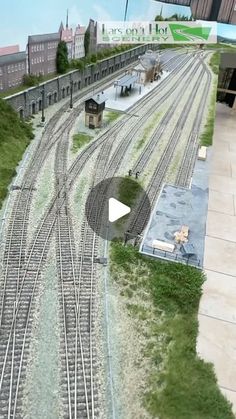 a train track is shown in this animated video