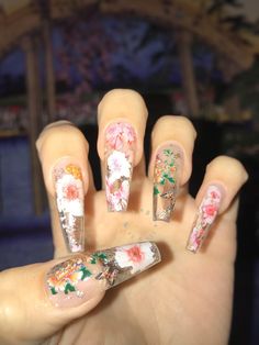 August Nails, Flower Nail Art, Long Acrylic Nails, Gorgeous Nails