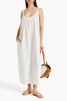 MARA HOFFMAN Lexi checked cotton-jacquard midi dress | THE OUTNET Chai Tea Bags, Mara Hoffman Dress, Homemade Ranch, Lamp Art, Dress For Woman, City Dress, Chai Tea, Mara Hoffman, Hand Lotion