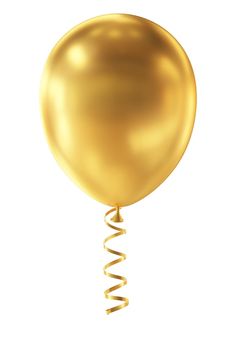 a golden balloon with a spiral design on it